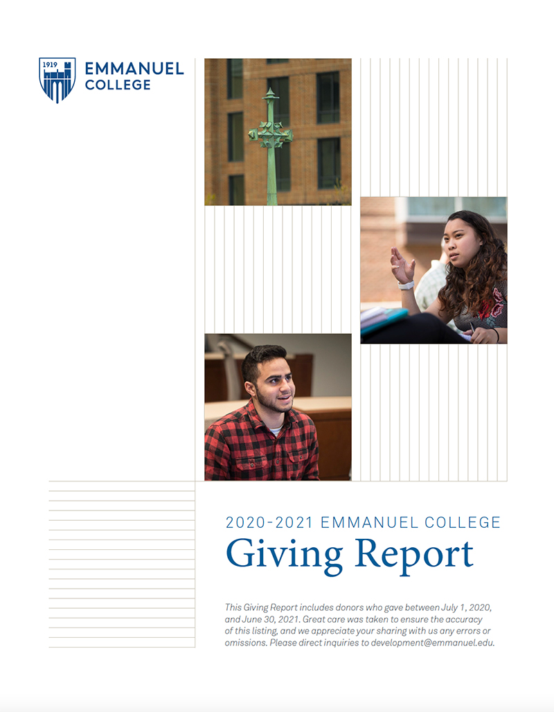 2020-21 Emmanuel College Giving Report 2020-21 Emmanuel College Giving Report